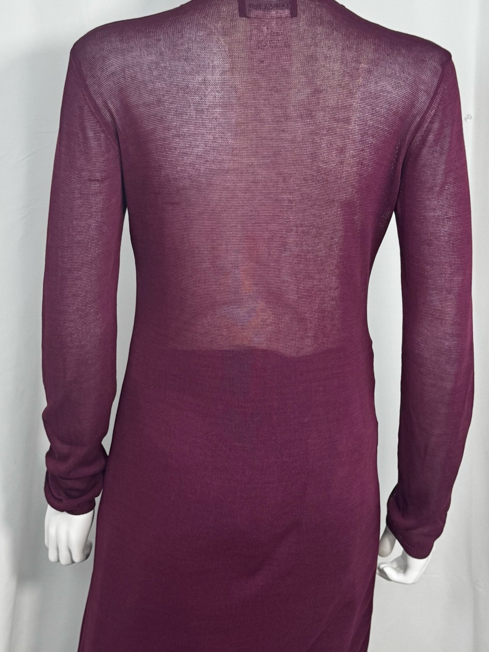 Patrizia Pepe Cotton Duster Cardigan Burgundy Maroon Longline Button Front OS - Picture 9 of 12